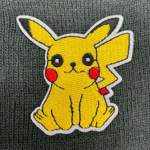 Gray Pokémon Pikachu patch beanie